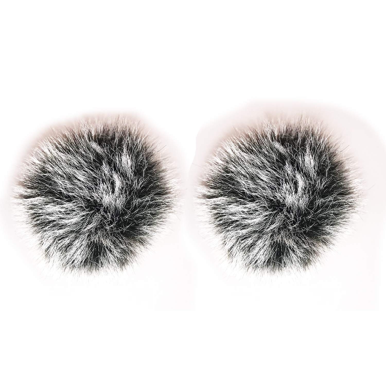2 Packs Professional Outdoor Furry Windscreen Lavalier Microphone Wind Screen...