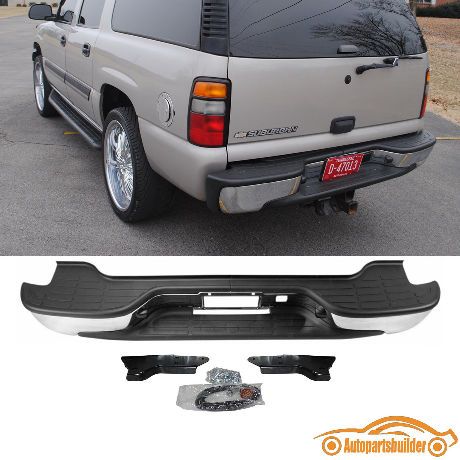 NEW Chrome Rear Bumper Assembly For 00-06 Chevrolet Tahoe Suburban 1500 Yukon XL