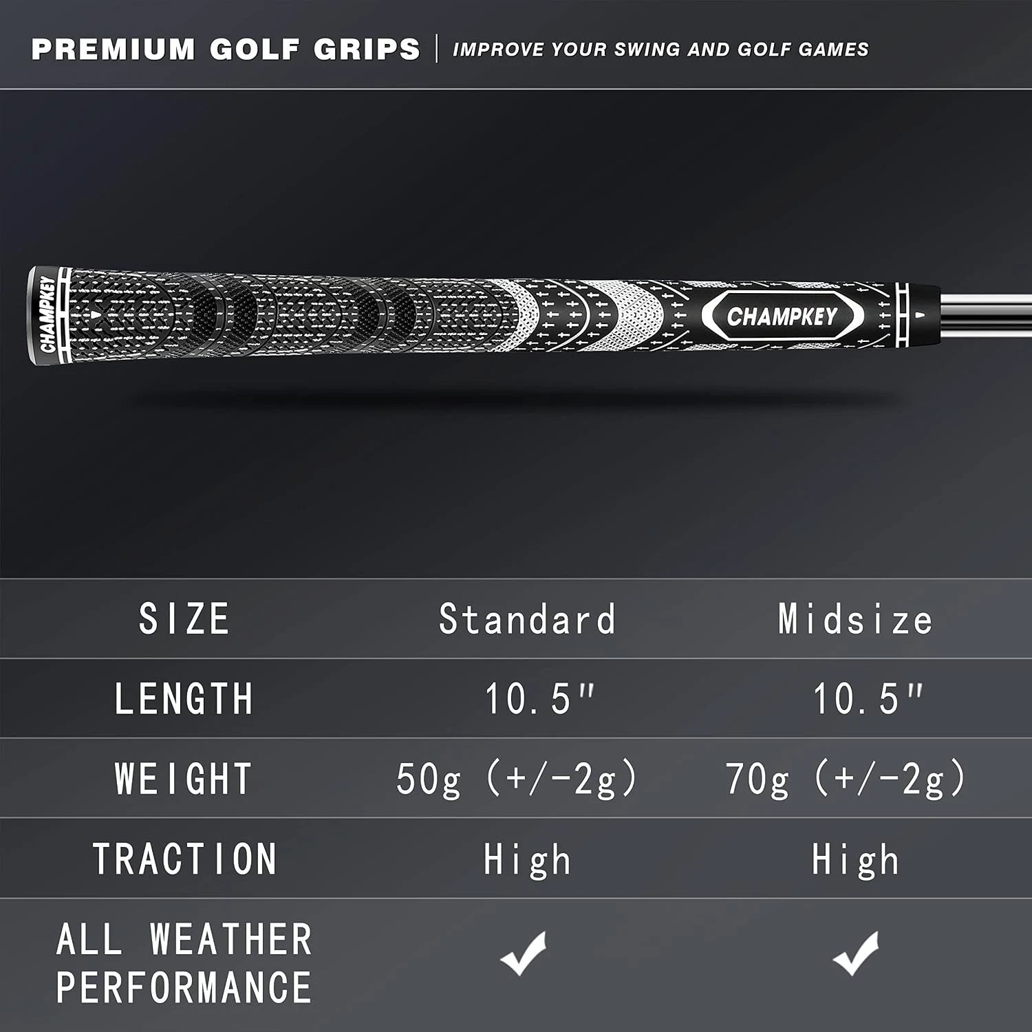 Hybrid Golf Grips 13 Pack - All Weather Performance
