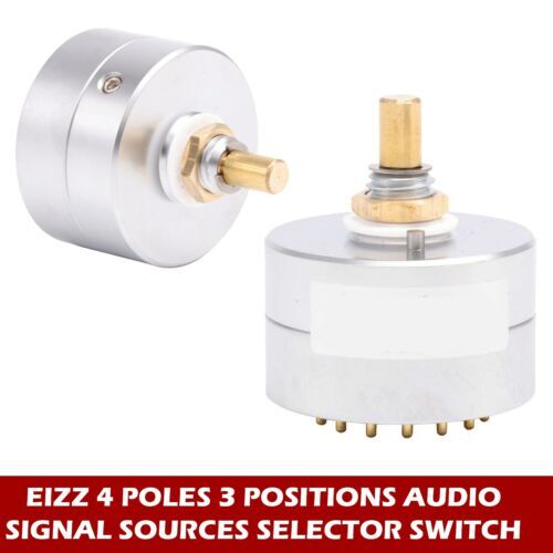 EIZZ 3 Way 4 Positions Rotary Switch Signal Source Selector for HiFi Audio AMP