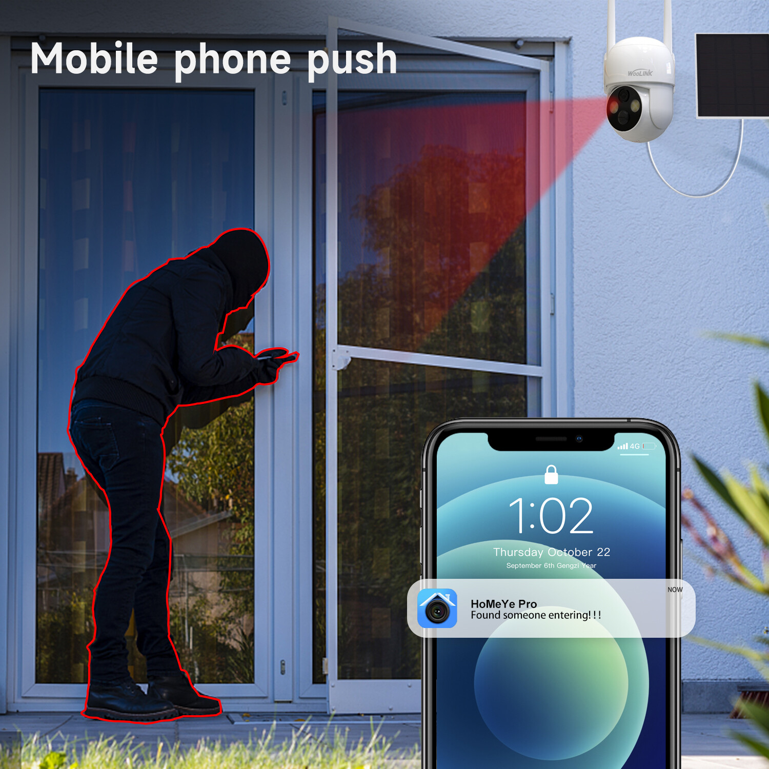 2 Pack Solar Camera Wireless Security Camera System WiFi Battery Camera Outdoor