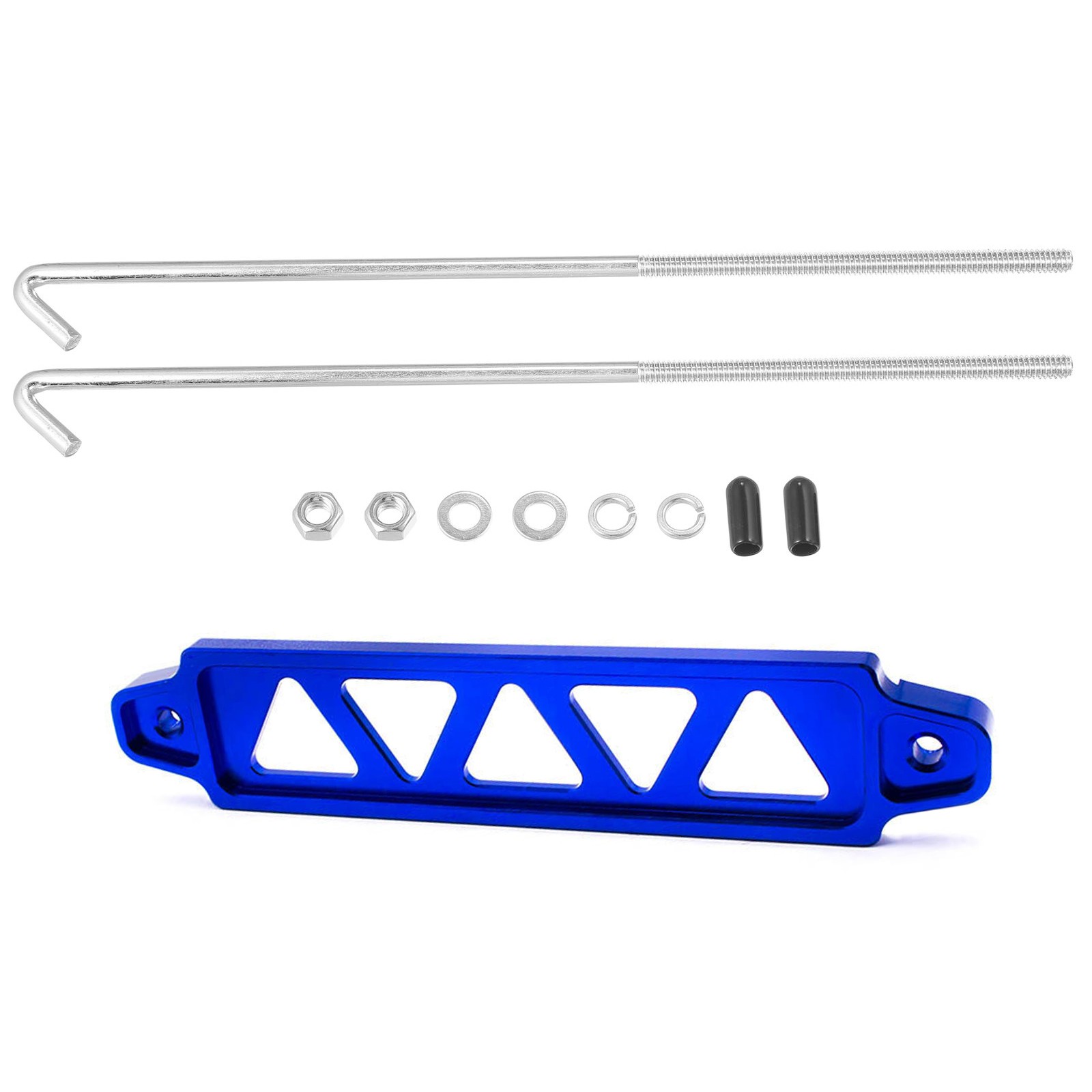 1 PC Blue Car Battery Hold Down Tie Down Mount Bracket with Hook Bolt Kit Set