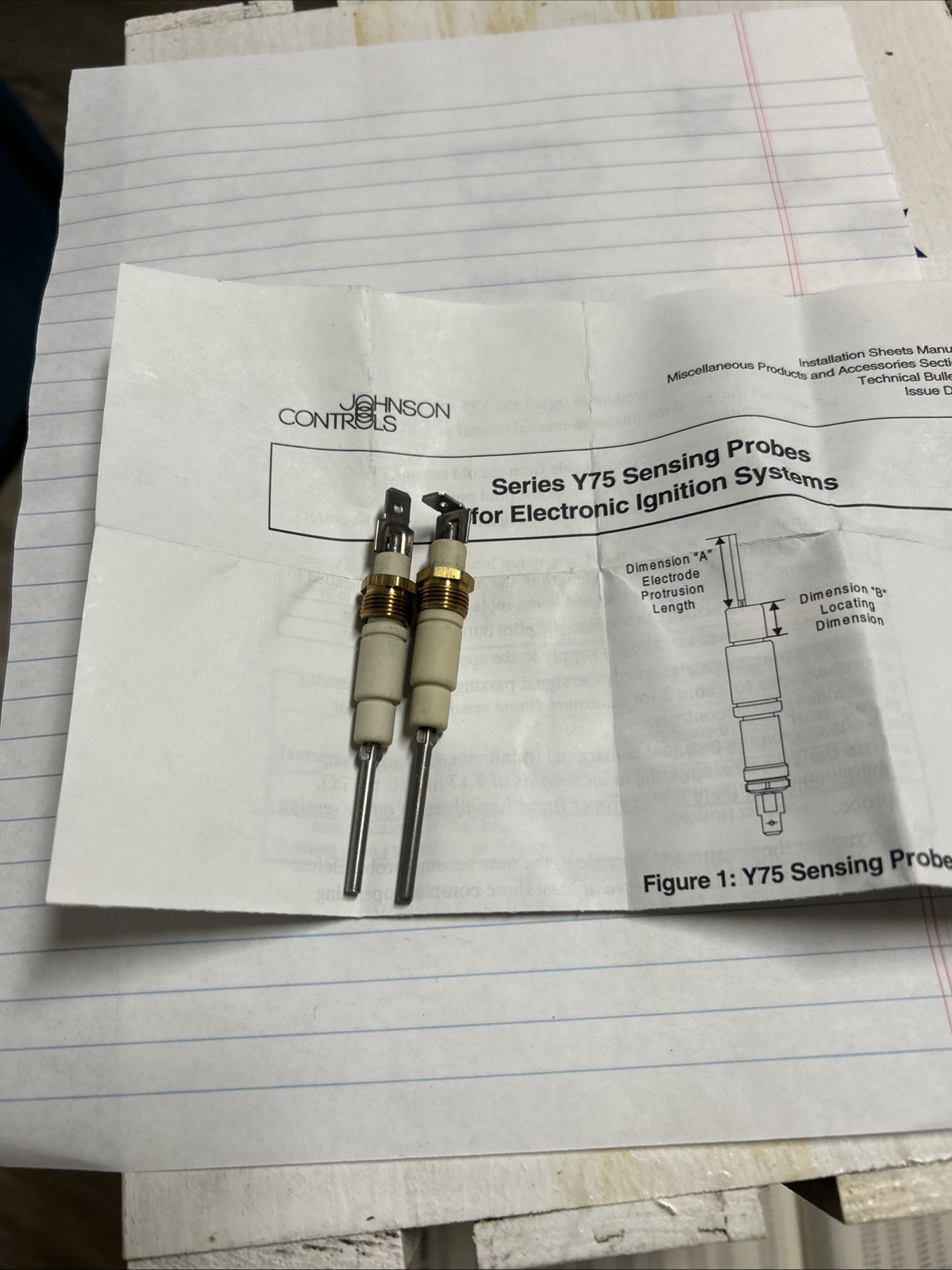 Baso Johnson Controls Y75AA-2C Flame Sensor Rod, Nut 7/16-27 Thread set of 2