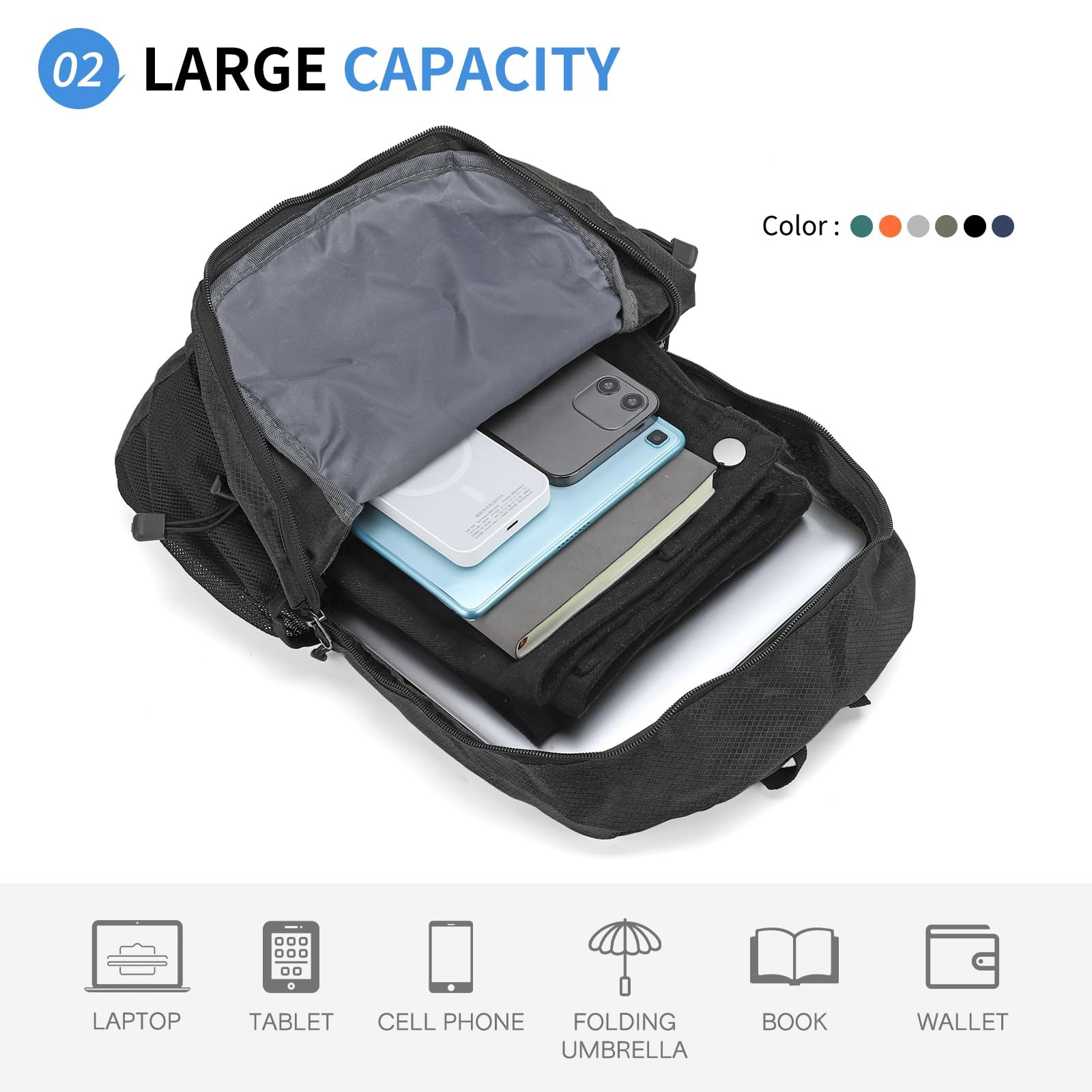 20L Small Hiking Daypack for Women Men, Foldable Packable Backpack, Lightweig