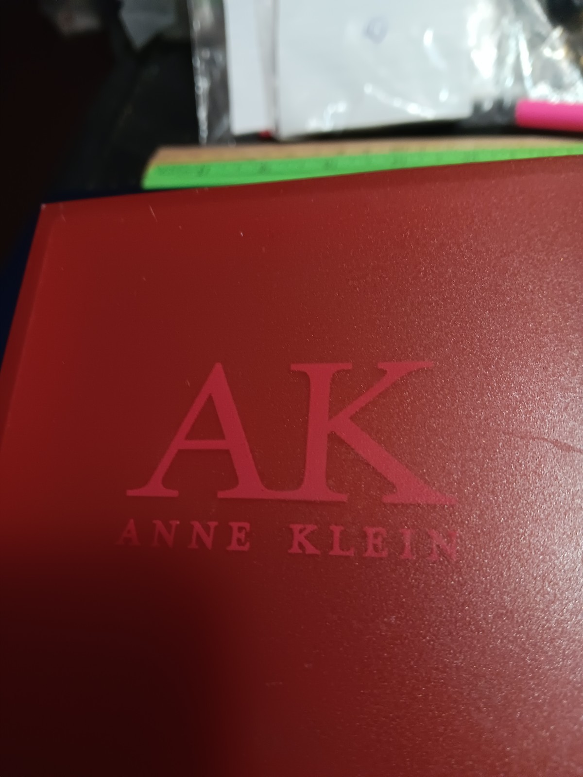 Anne Klein RED Plastic Presentation display Storage Case- 3.75"x1.5" (23-1718)