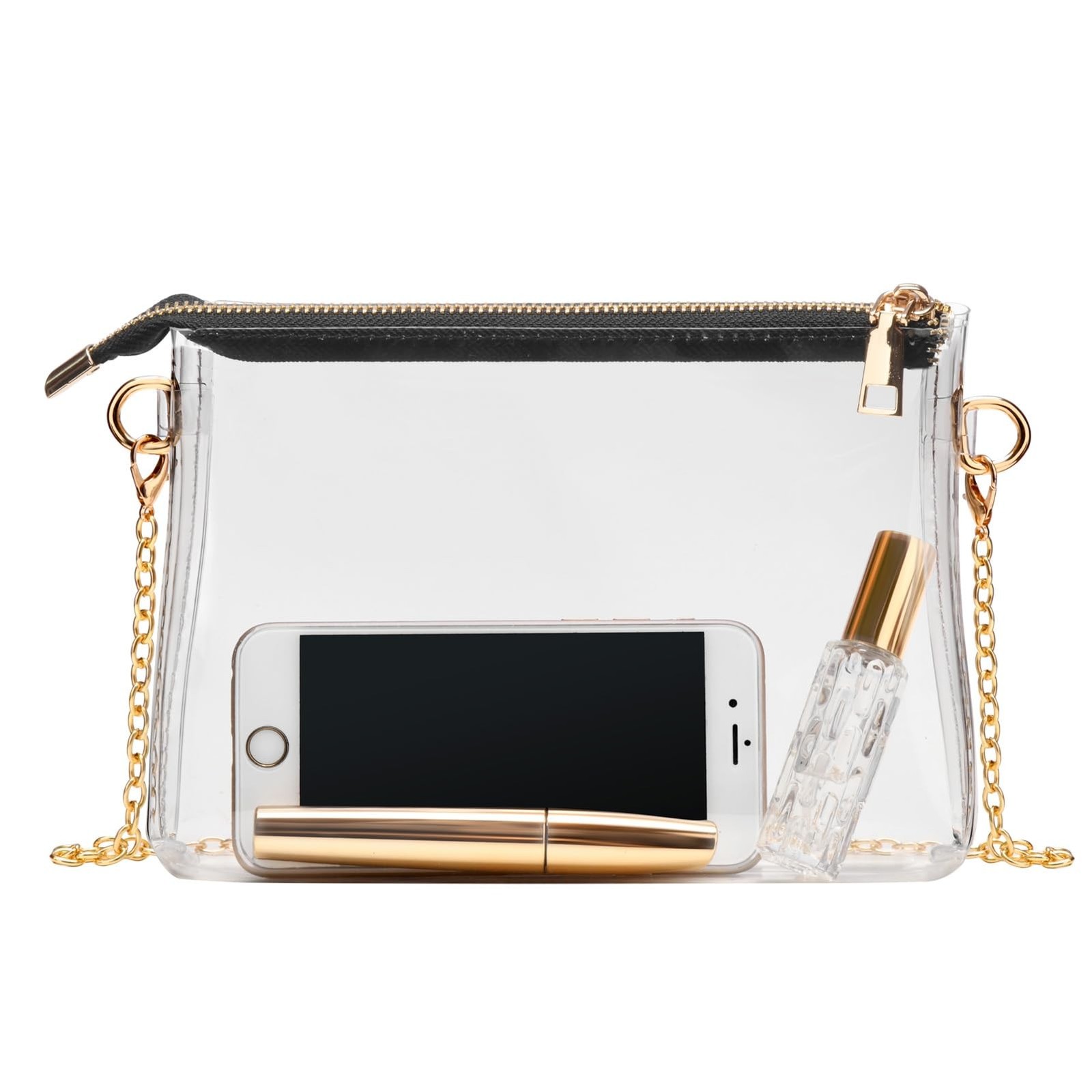 Clear Purse for Women - Stadium Approved Small Crossbody Bag with Zipper, Cle...