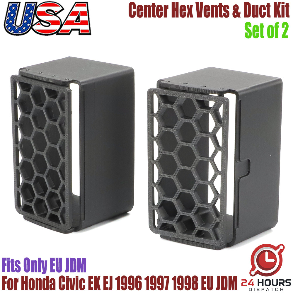 For Honda Civic EK/EJ (1996-1998) JDM Hex Center Vents & Duct Kit 9in STYLE TRIM