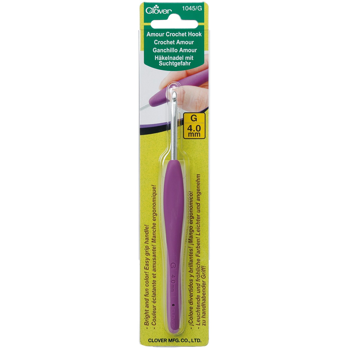 Clover 1045/G Amour Crochet Hook-Size G6/4mm (3Pk)