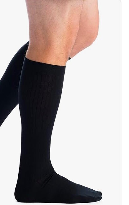 EvoNation Men’s Black Nylon Graduated Compression Socks 15-20 mmHg XL