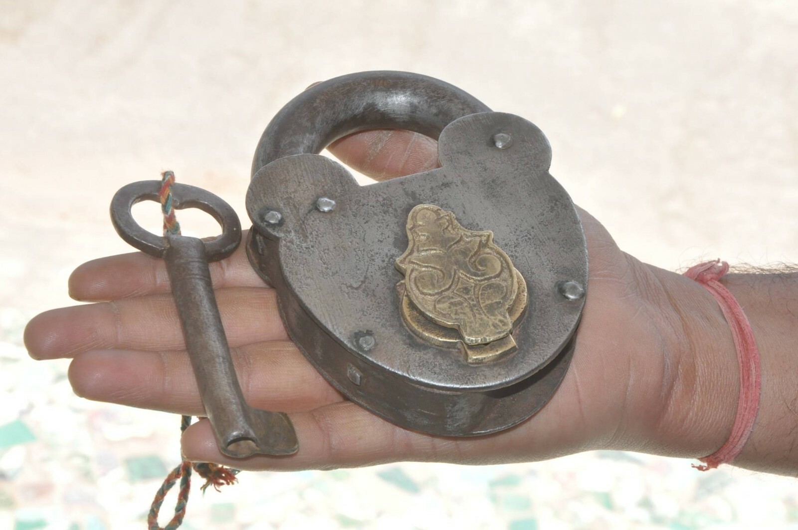 Vintage Iron Handcrafted Unique Shape Solid Iron Padlock