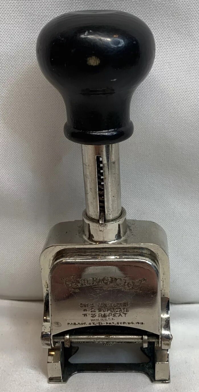 Commercial Vintage Auto Numbering Machine Hand Stamp