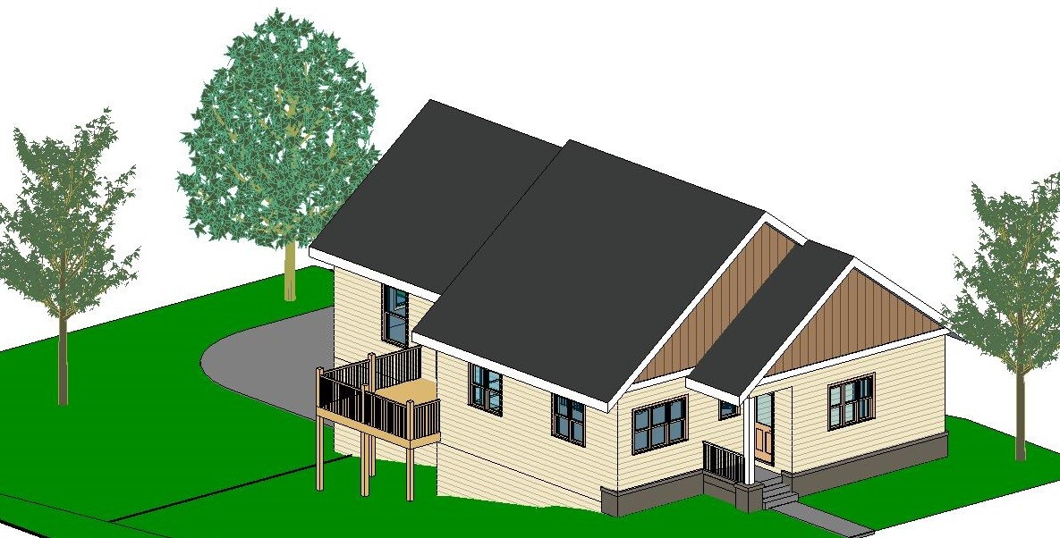 Custom Home House Building Plans 3 bedroom Blueprints 2047 sq ft PDF files