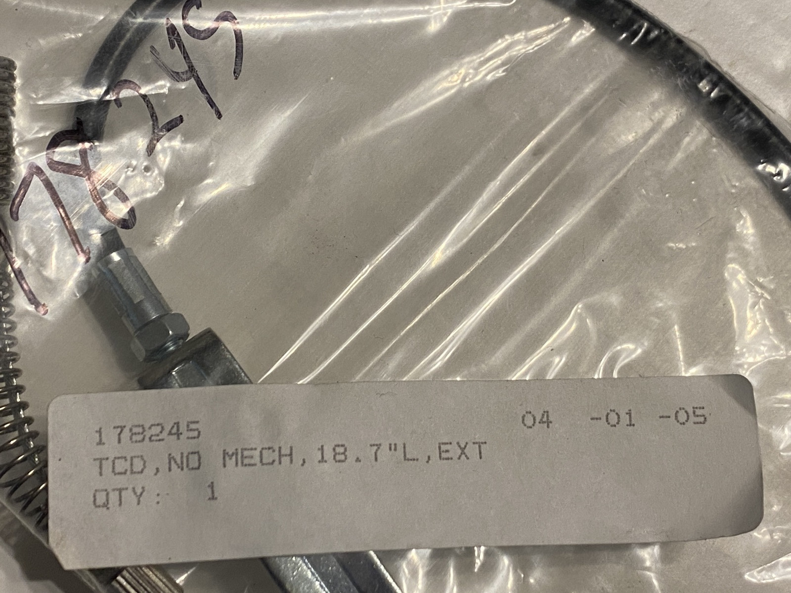 ELLIPTICAL LOWER TENSION CABLE SPRING LINE HARDWARE (178245) ~ NOS