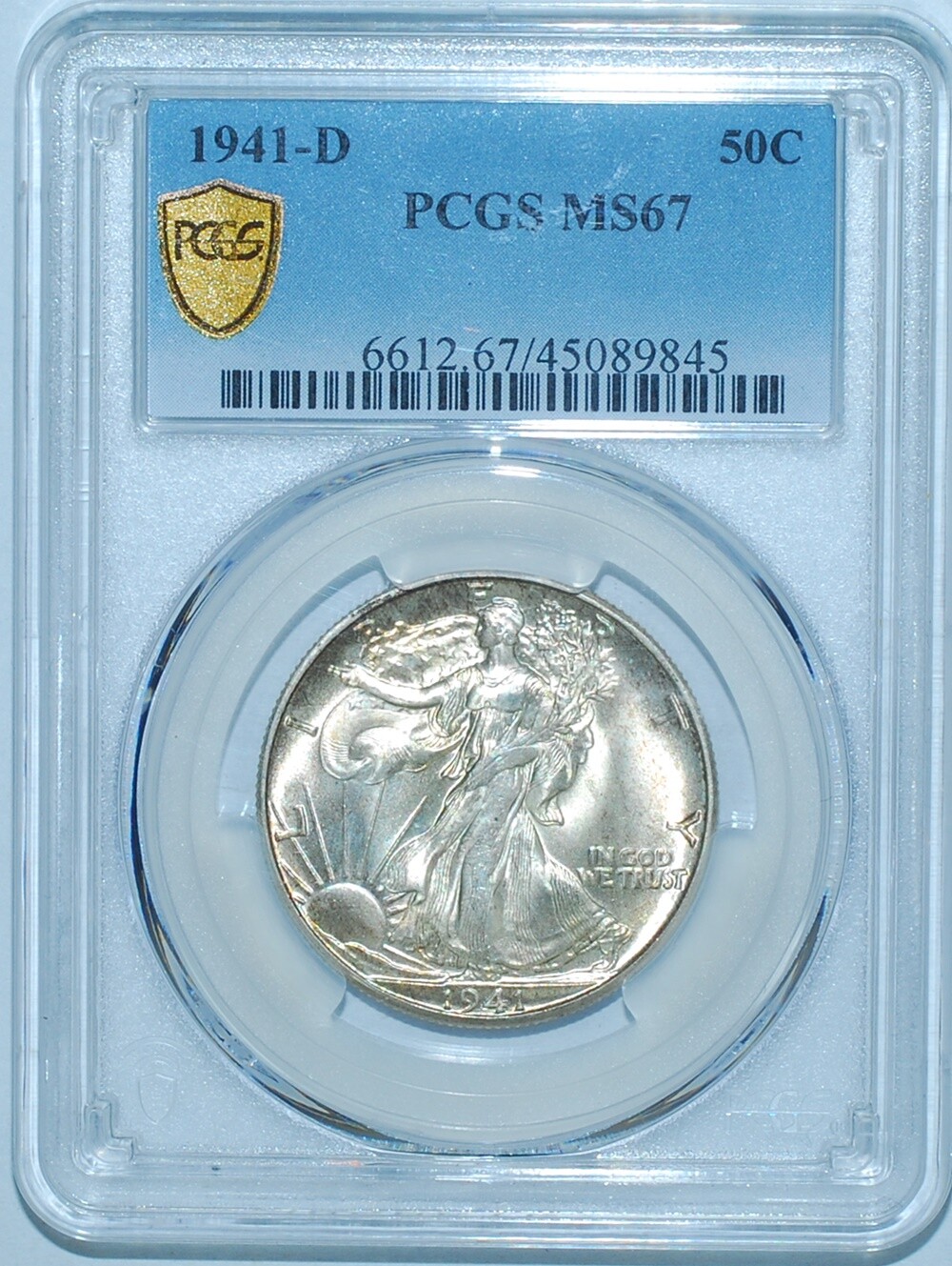 1941 D PCGS MS67 Walking Liberty Half Dollar