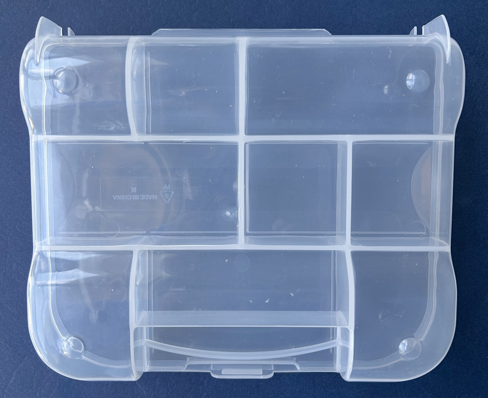 Used Transparent 6" x 7" x 1.5" Clear Craft Keeper Case - 9 Inner compartments