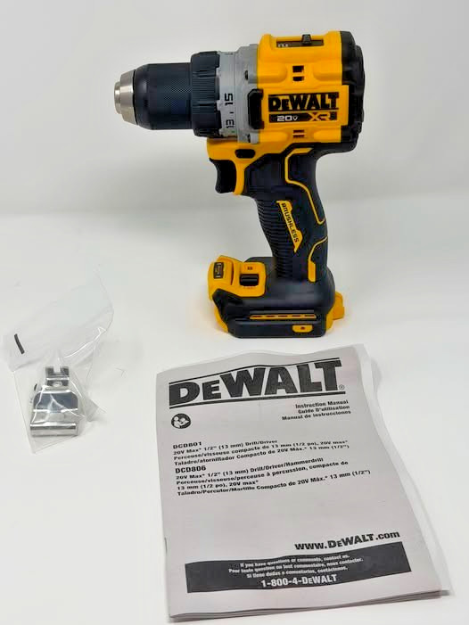 DeWALT DCD801B 20V MAX XR Brushless Cordless 1/2" Drill Driver (Tool Only)
