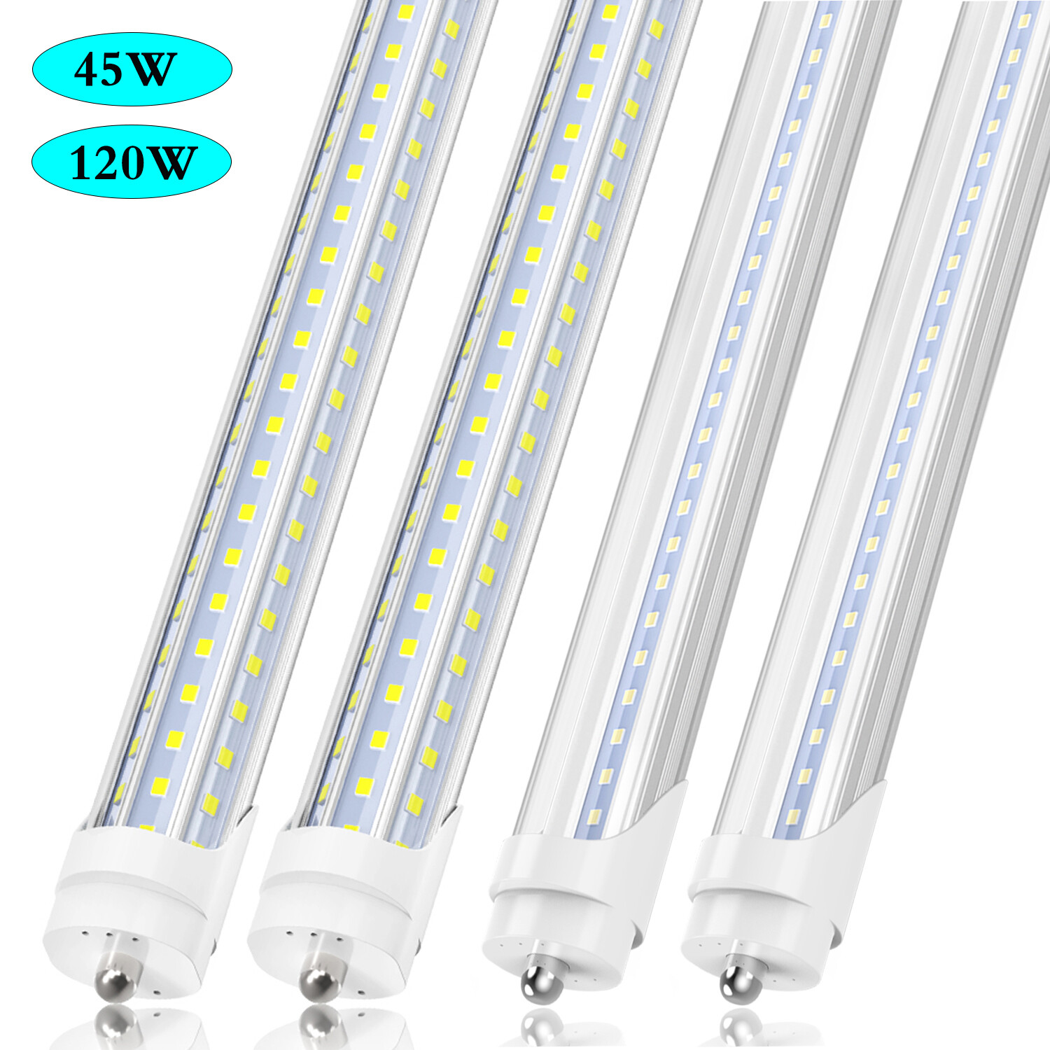 T8 8FT 45W 120W LED Tube Lights FA8 Single Pin F96T12 Garage LED Shop Light Bulb