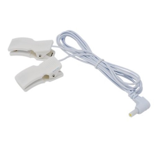 Ear Clips and 4 Extra Large Pad for TENS EMS Unit Massager 2.35mm Shielded Plug