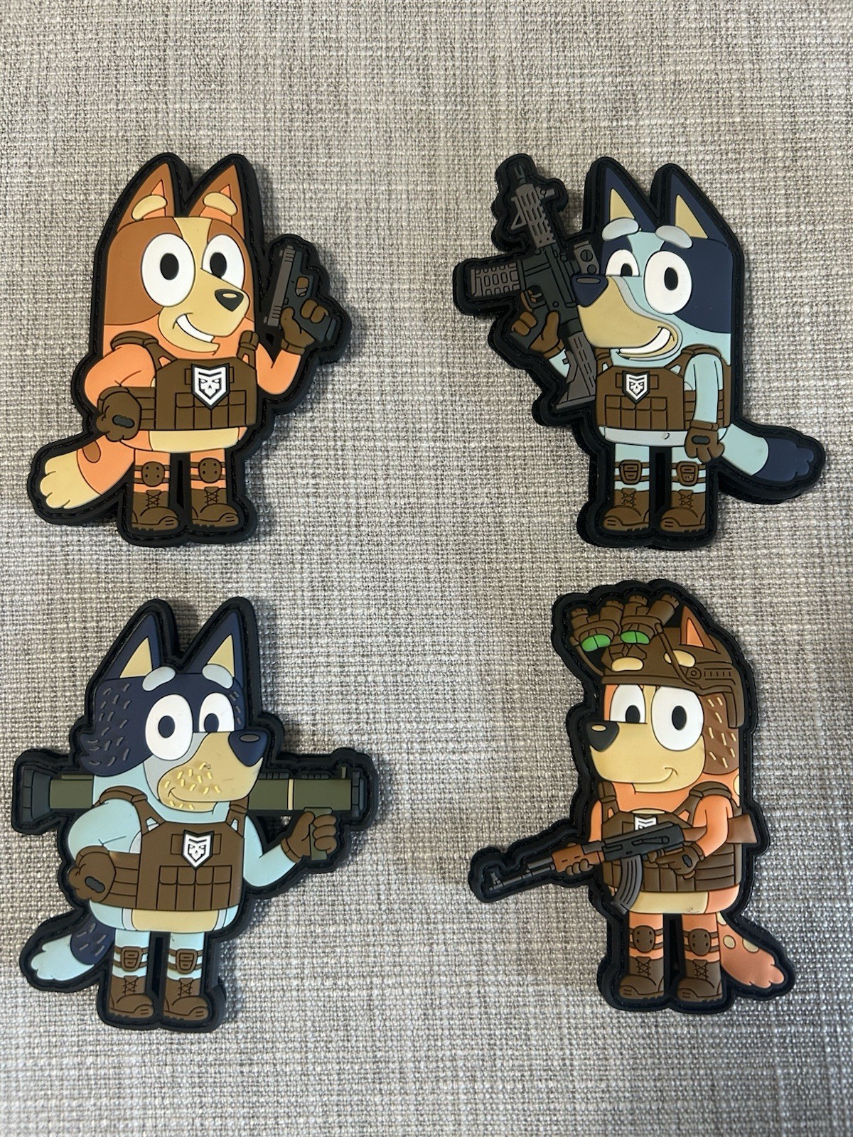 Bluey Tactical Patch PVC Military Patchops Set Of 4 Rare Discontinued