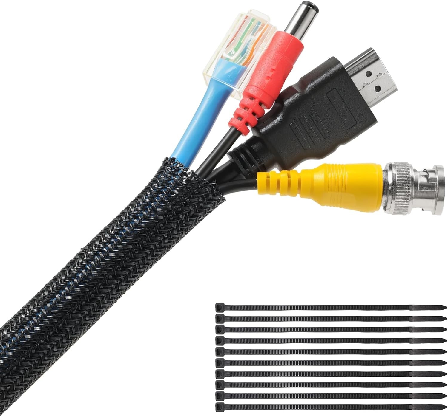 10ft - 1/2 in Car High Temperature Braided Wire Loom Split-Sleeve Heat Resistant