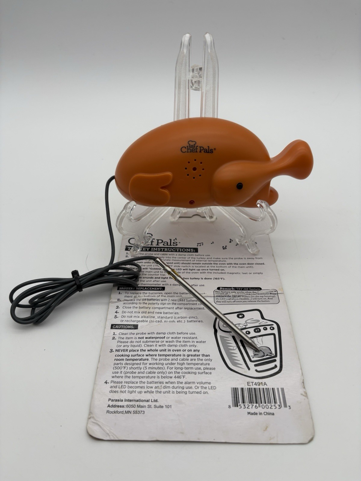 Chef Pals Gobbling Turkey Thermometer Gobble! Gobble! Makes Sounds And Lights Up