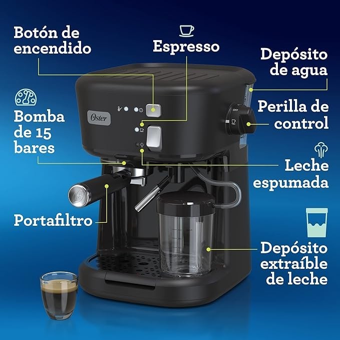 Oster black semi-automatic espresso maker BVSTEM5501B