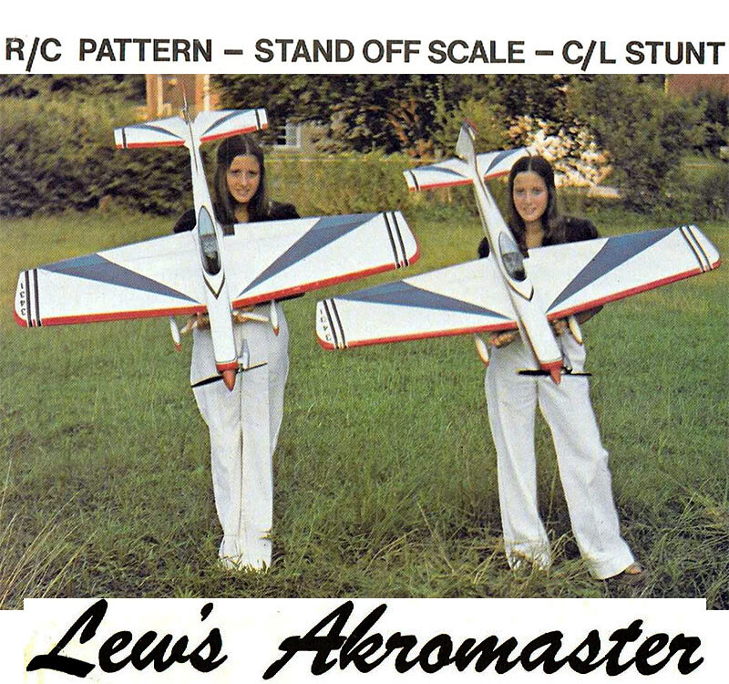 Model Airplane Plans (UC/RC): Lew's Akromaster 57½" UC Stunt or 57" RC Acrobatic