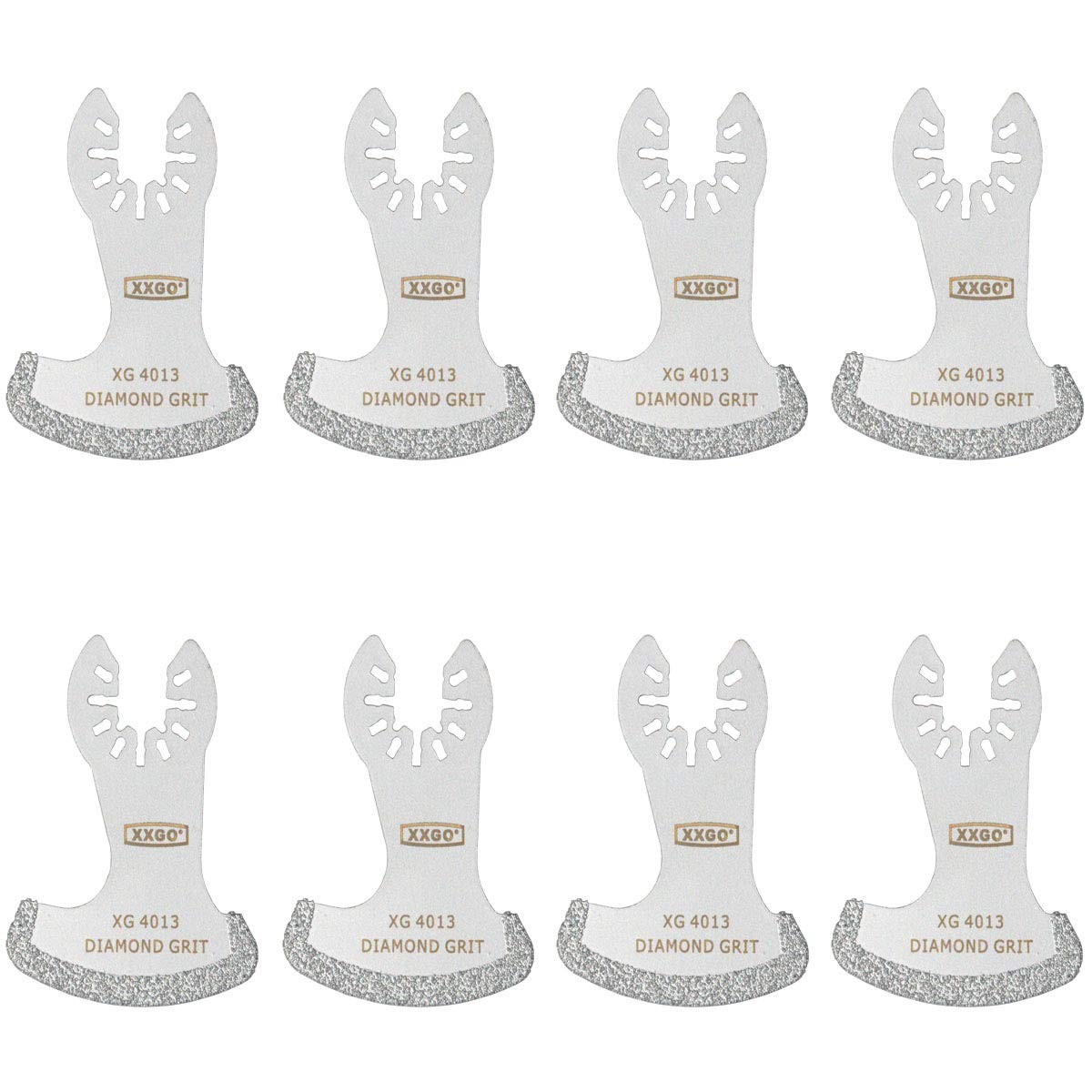 XXGO 8 Pcs Oscillating Multi Tool Diamond Segment Swing Grit 8 PCS, Silver
