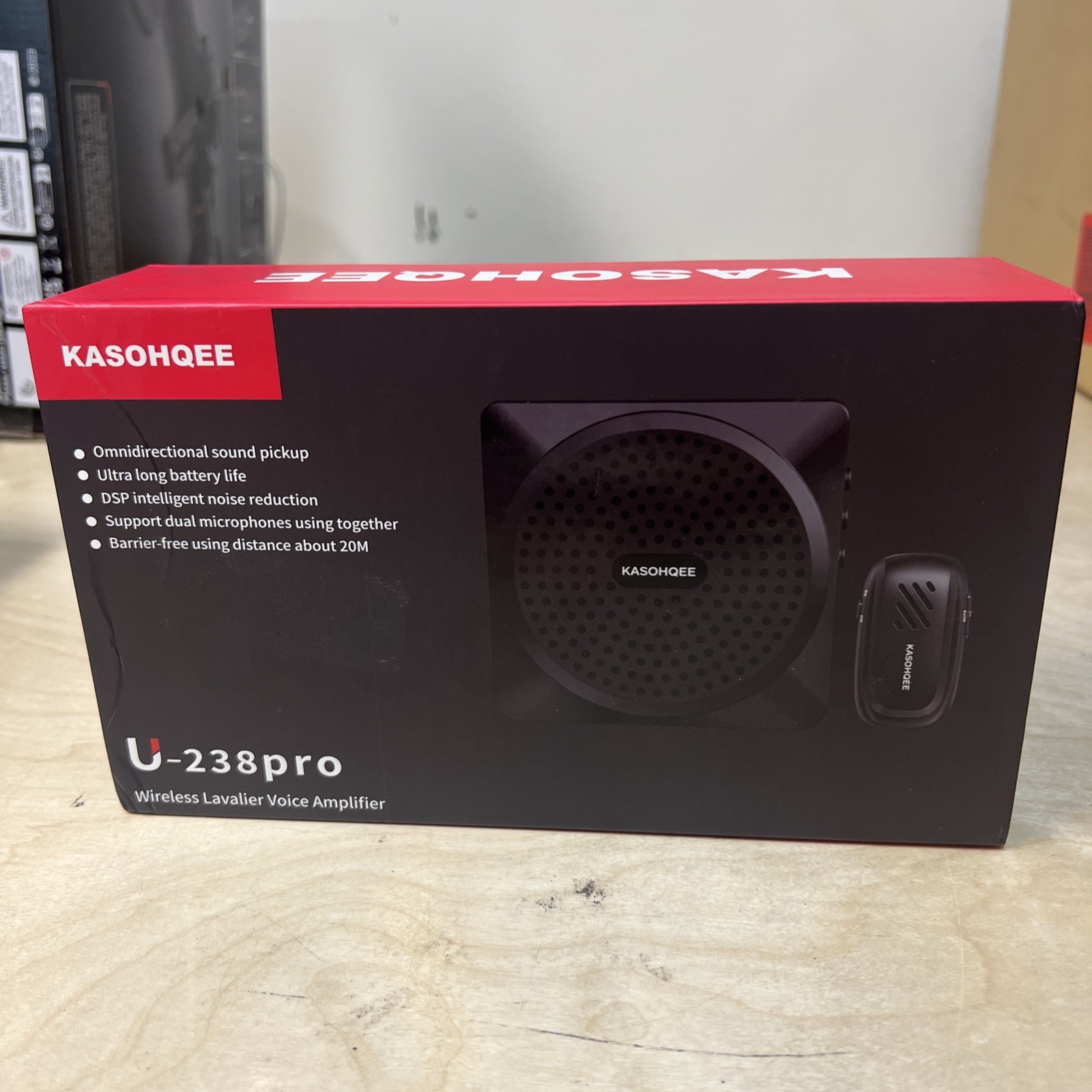 KASOHQEE 2-in-1 Voice Amplifier with Wireless Lavalier Microphone,Wired Micro
