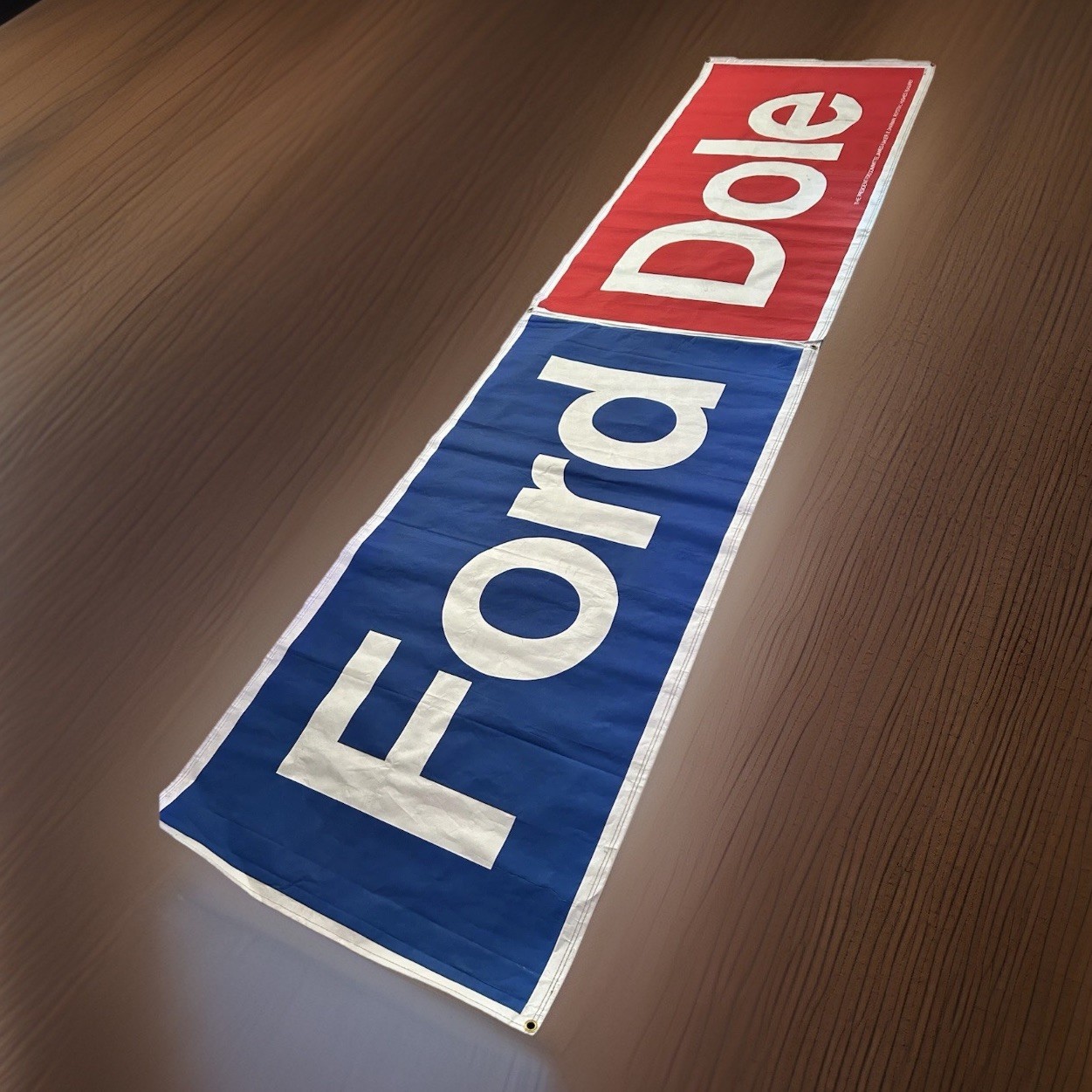 Presidential Campaign Banner. 1976 Ford Dole HUGE 32” X 132” Excellent Condition