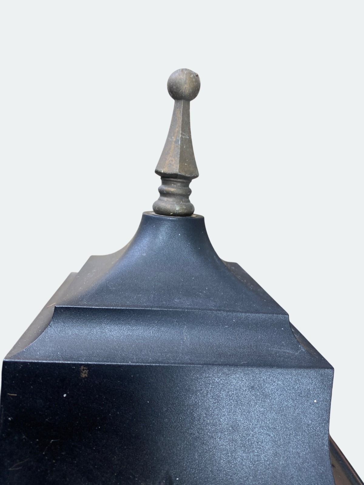 Black Outdoor Wall Lanterns Plastic Panels & Decorative Top Finials