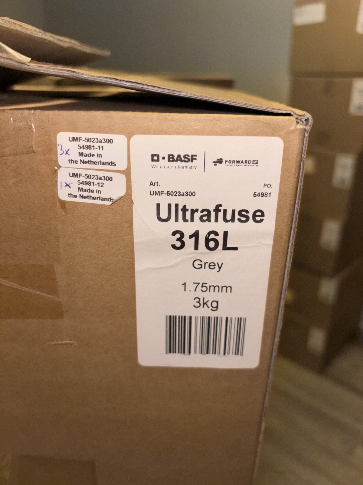 BASF Ultrafuse 316L Stainless Steel Filament 1.75mm 3kg Grey - New Sealed