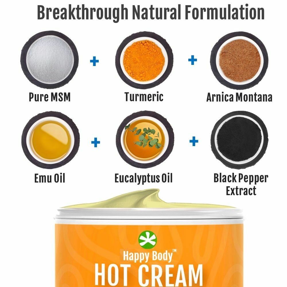 Hot Cream Deep, Soothing, Warming Pain Cream / Muscle & Joint Butter Happy Body