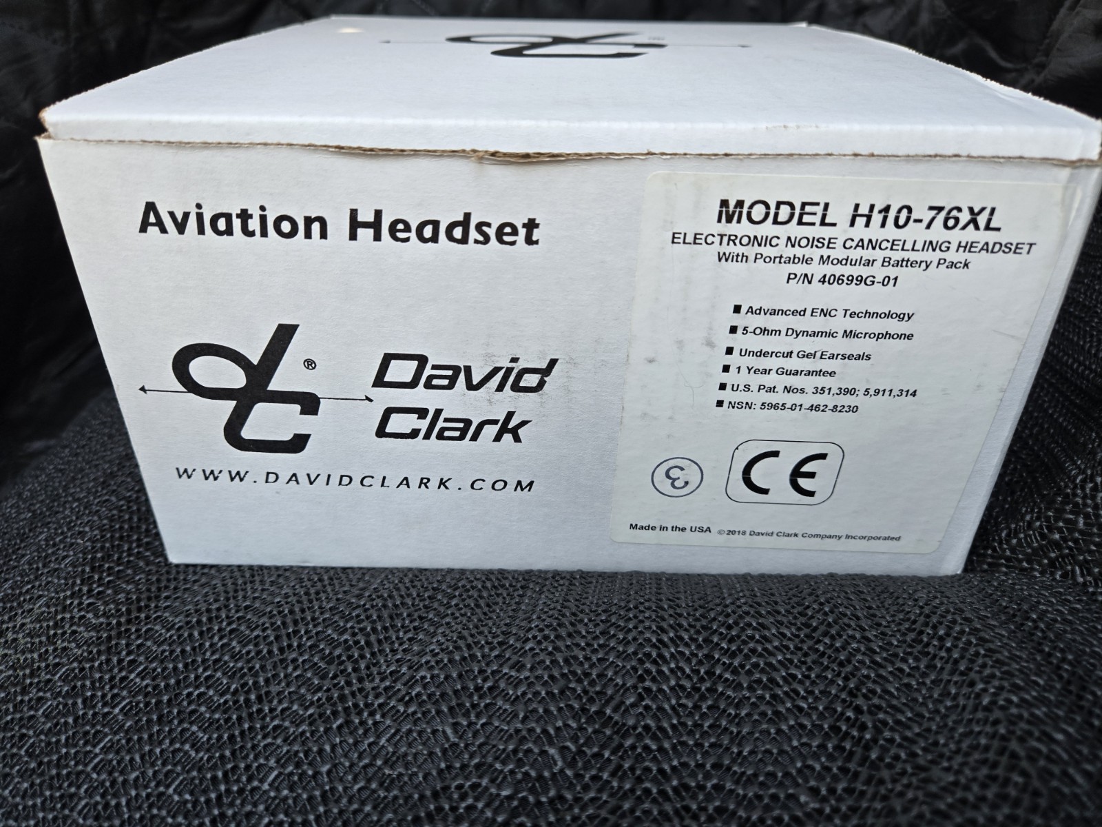 Brand New DAVID CLARK H10-76XL Aviation Headset Noise Canceling & XL-9V Dual