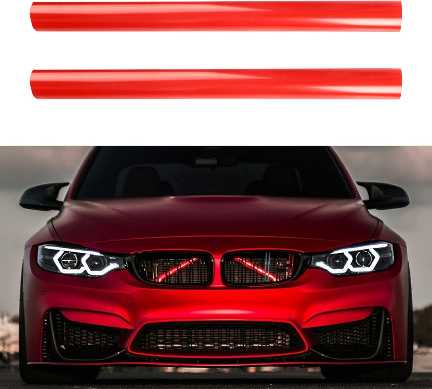 For BMW 5 Series F10 F18 2010-2016 Red Grille Insert Stripes 520 523 525 528 530