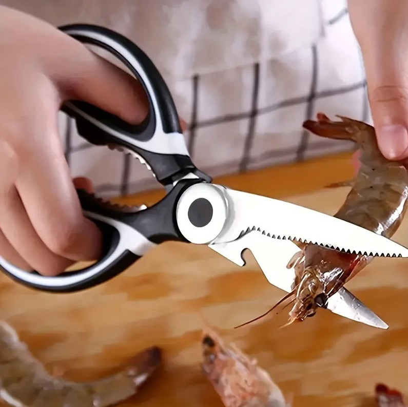 1pc Heavy Duty Stainless Steel Kitchen Scissors Multi Function Shears - NEW