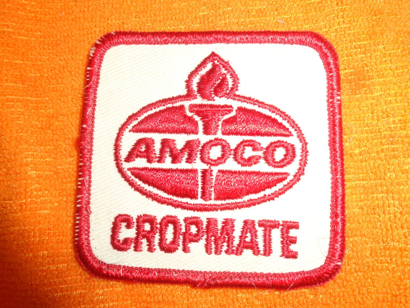 AMOCO CROPMATE UNIFORM PATCH - NEW VINTAGE - ORIGINAL - OIL GAS - 3X3 INCHES