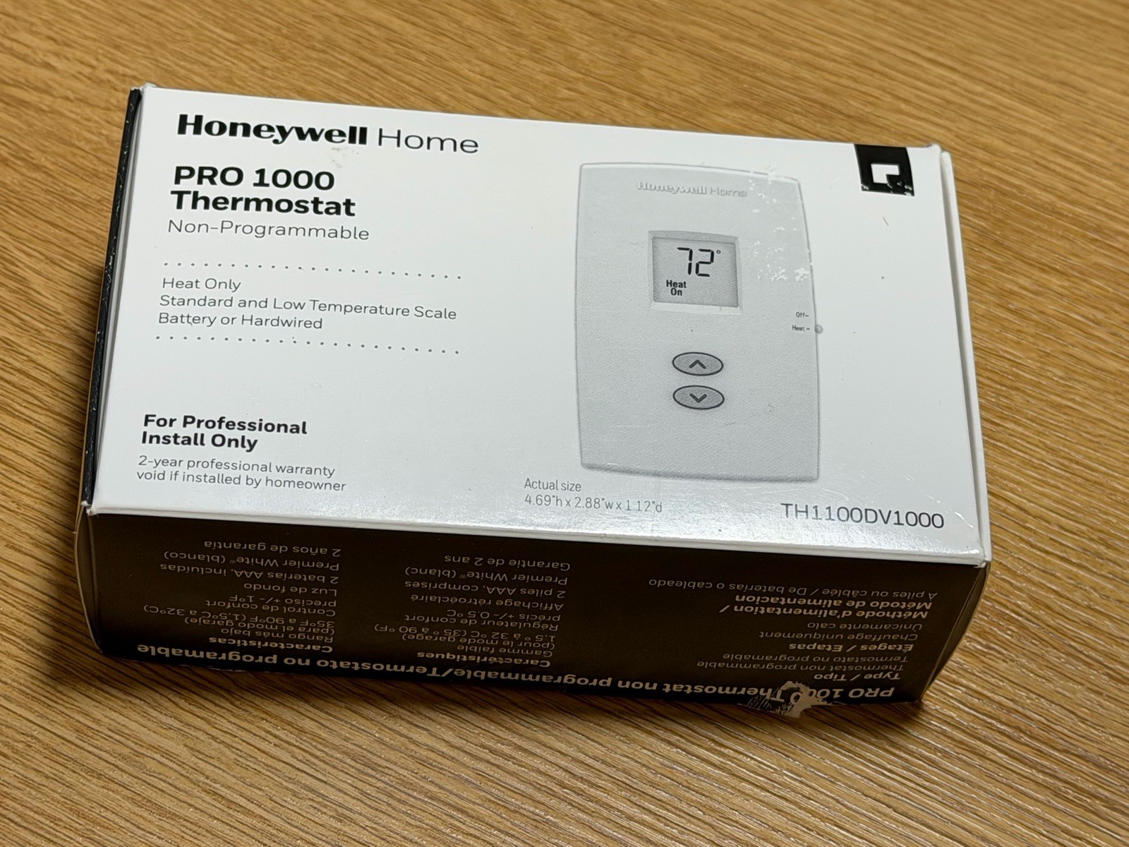 Honeywell PRO TH1100DV1000 Non-Programmable Heat Only Thermostat
