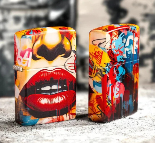 Genuine Brand New 24 ZIPPO Lighter VIBRANT STREET ART FACE 540 Allround Premium