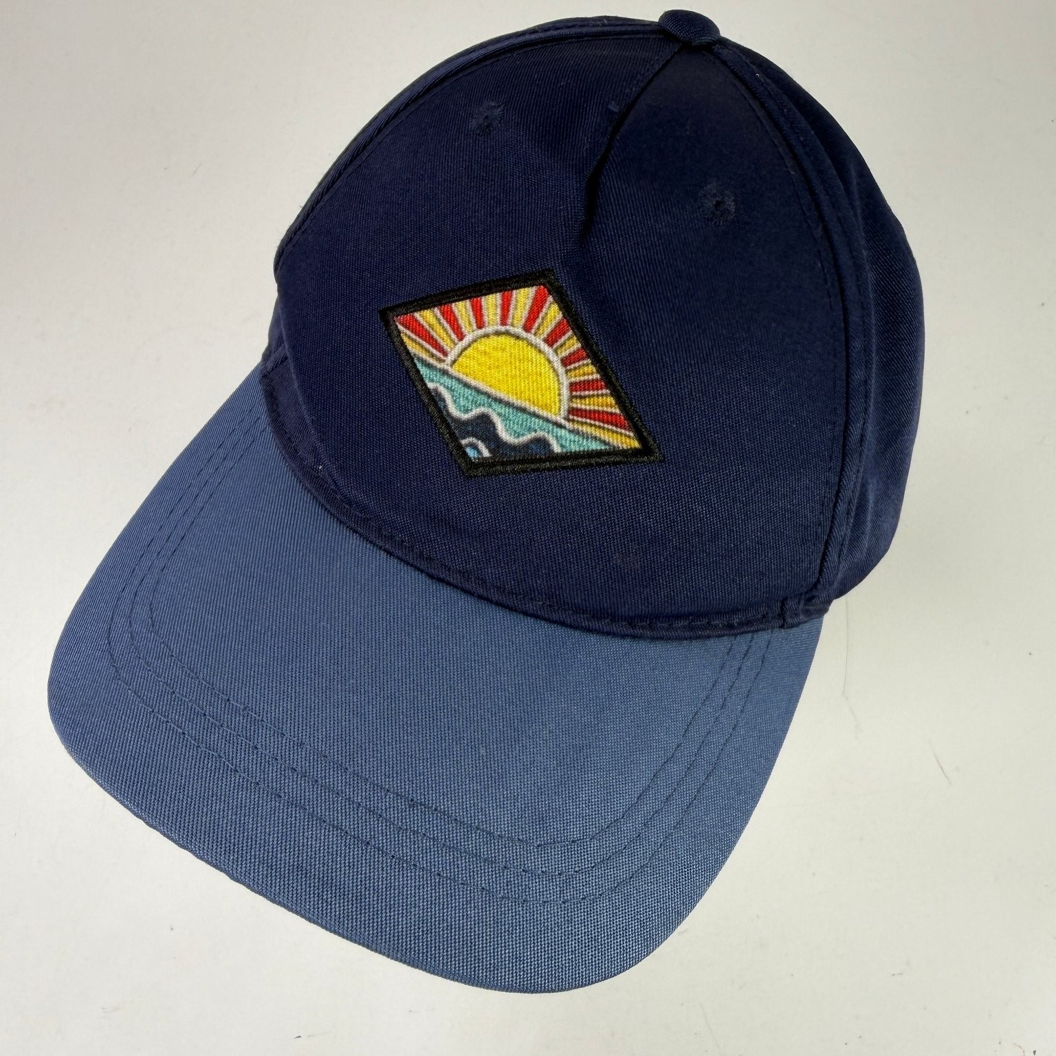Boys Baseball Hat Cap One Size Navy Blue Sun Waves Adjustable Polyester