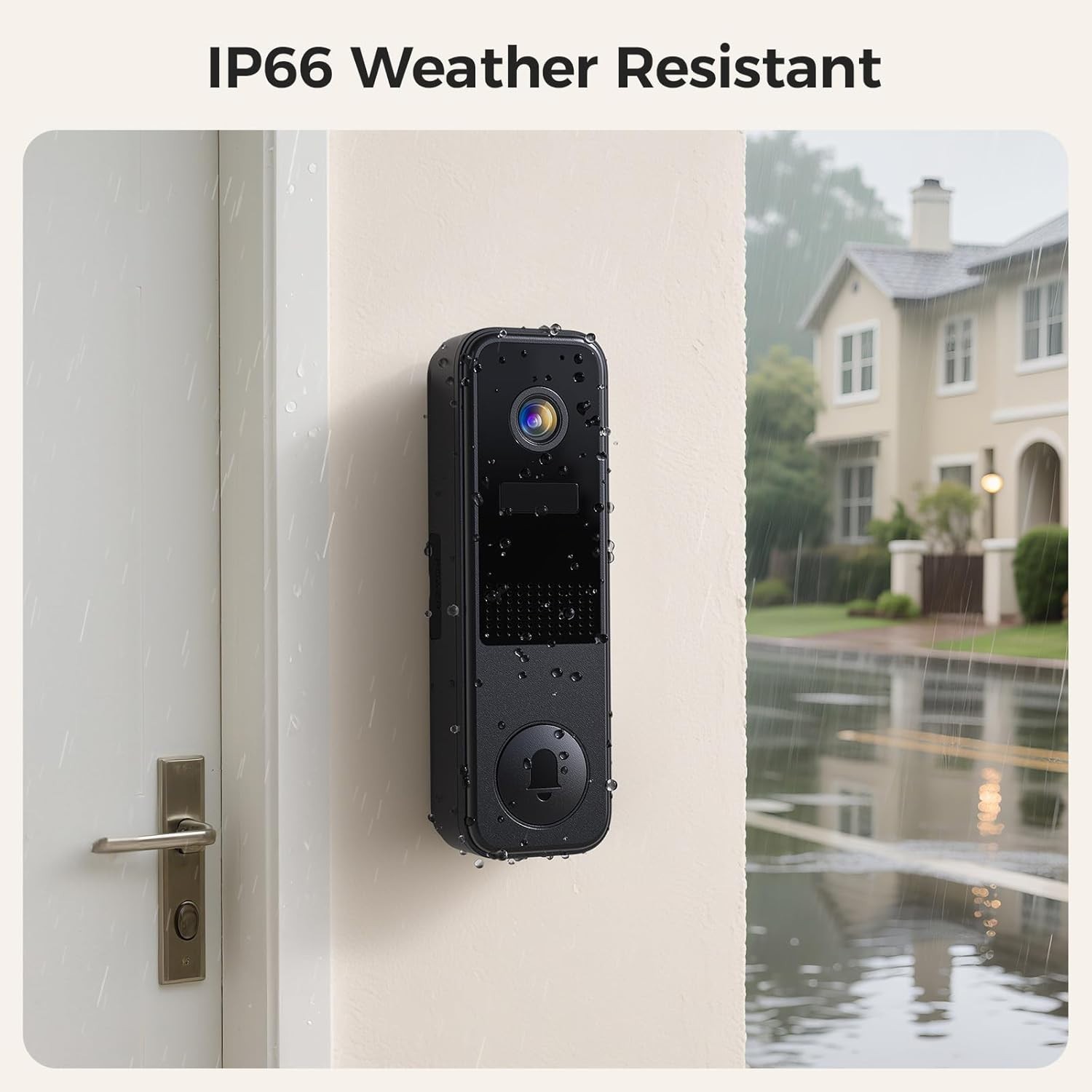 Battery-Powered 2K Doorbell Camera with Night Vision & Real-Time Notifications