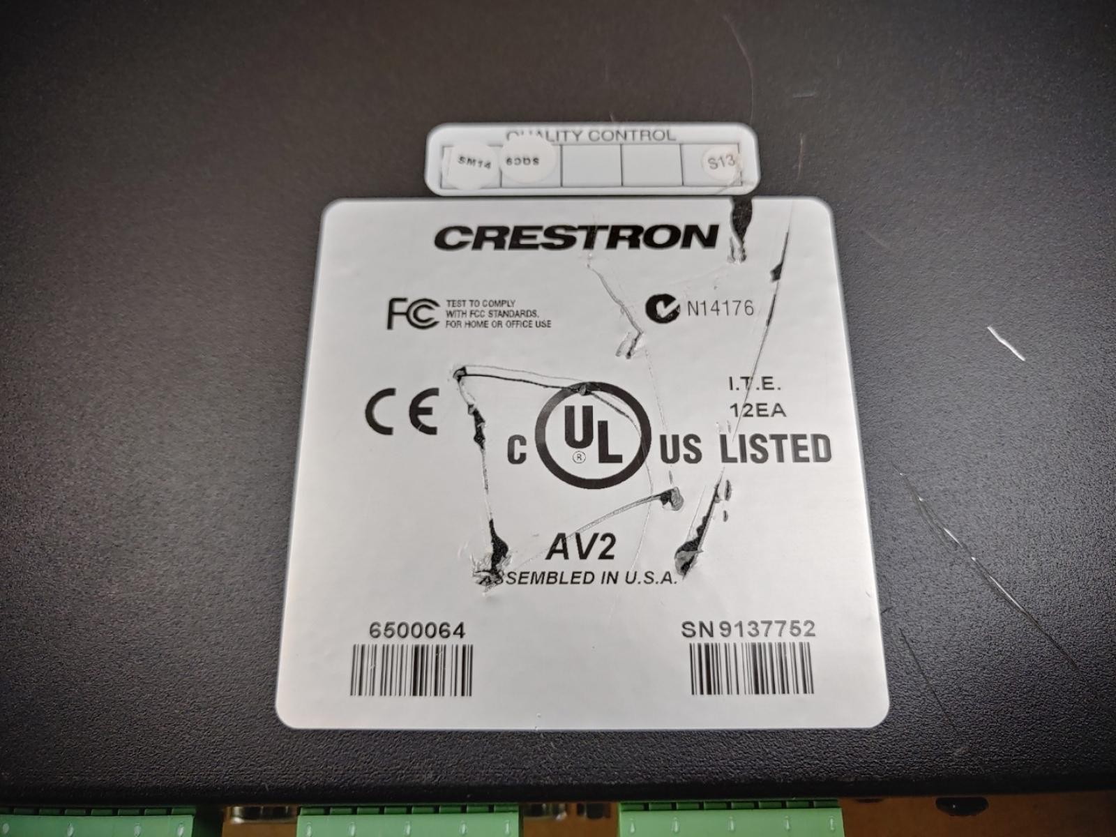 Crestron AV2 Audio Video Control Processor w/ C2ENET-2 & Rack-Ears ✔✔✔
