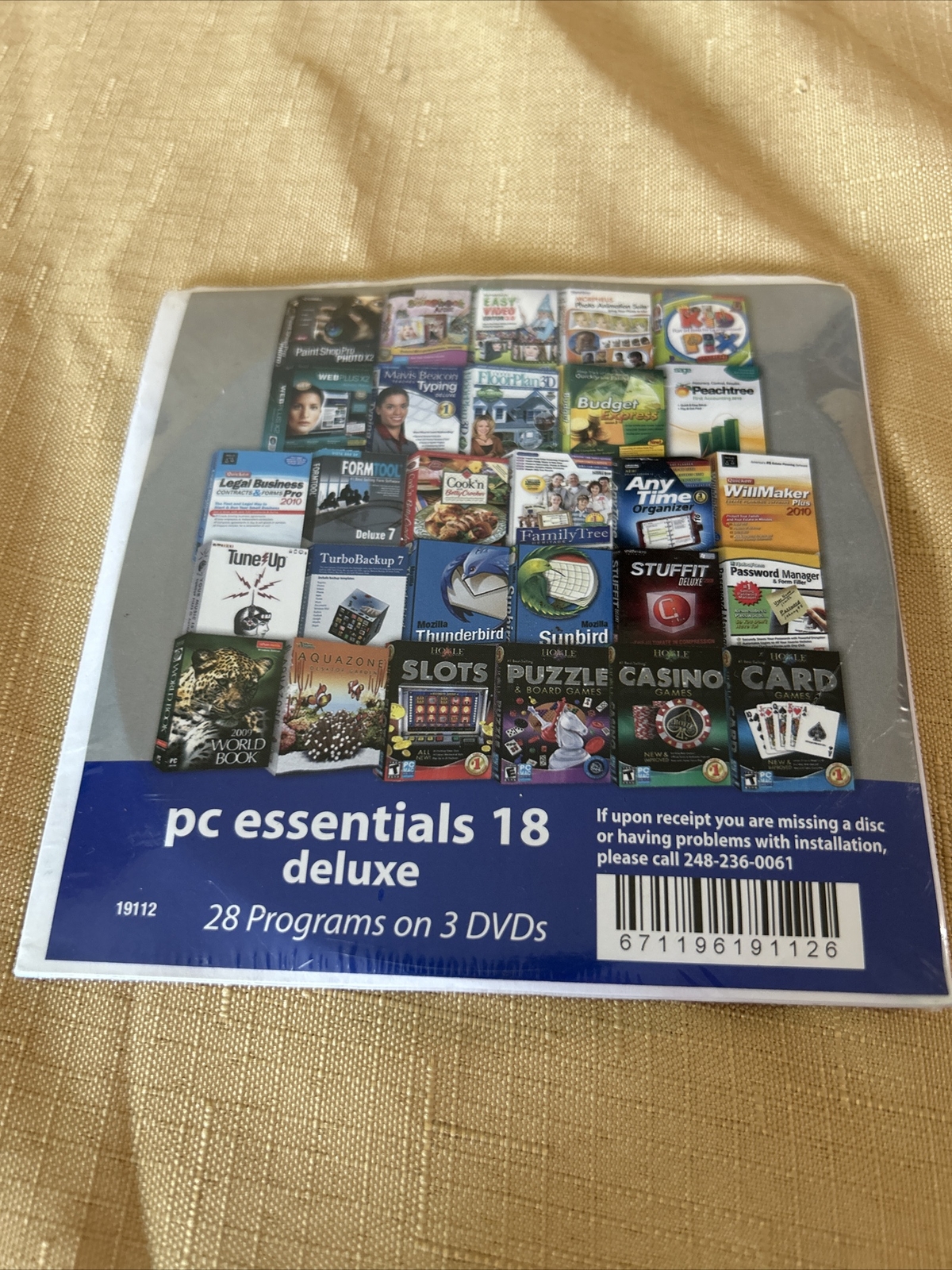 PC Essentials 18 Deluxe 28 Programs On 3 DVDs