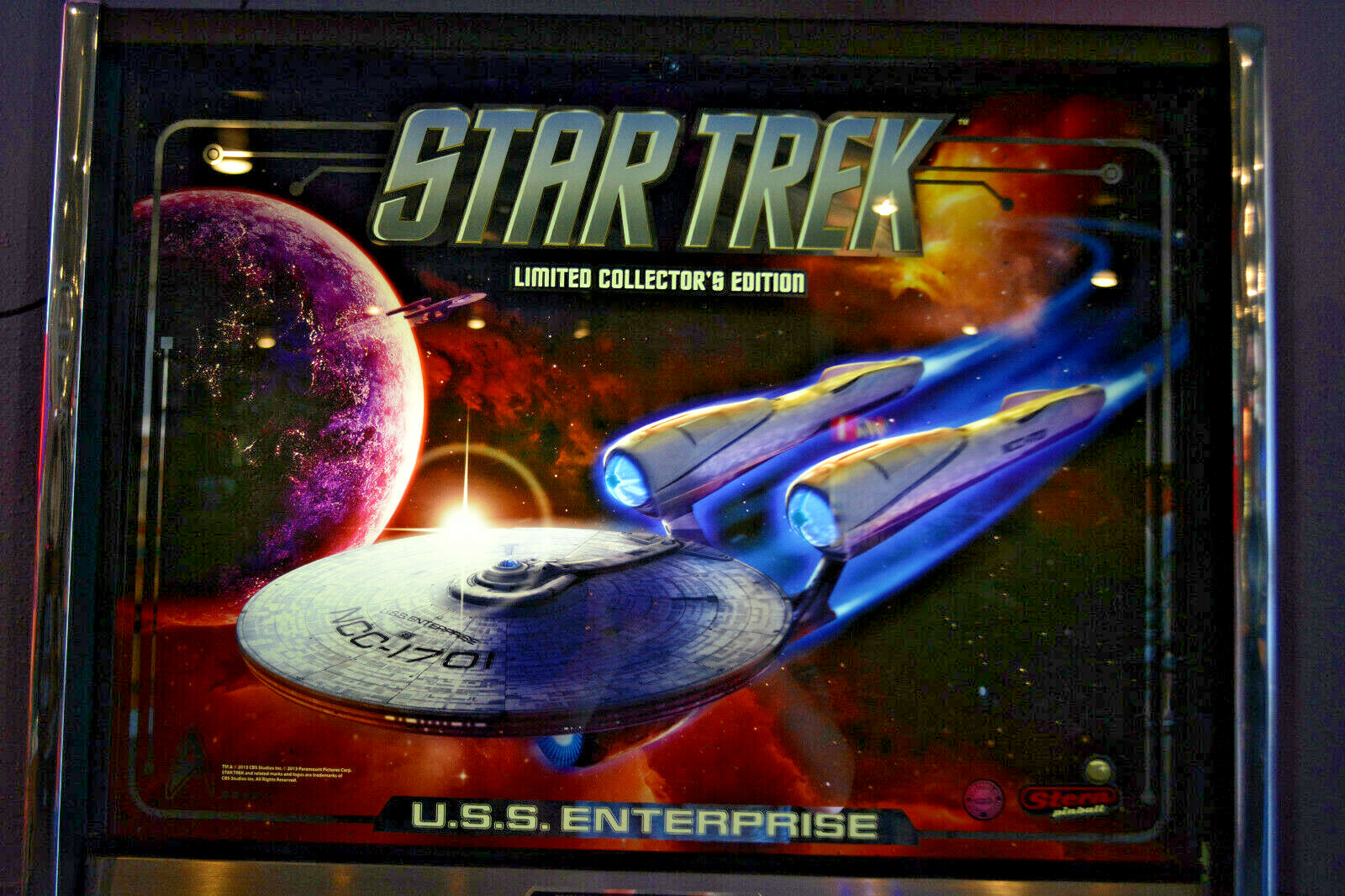 Stern * STAR TREK U.S.S. Enterprise LE (#317 of 799) pInball game with topper !