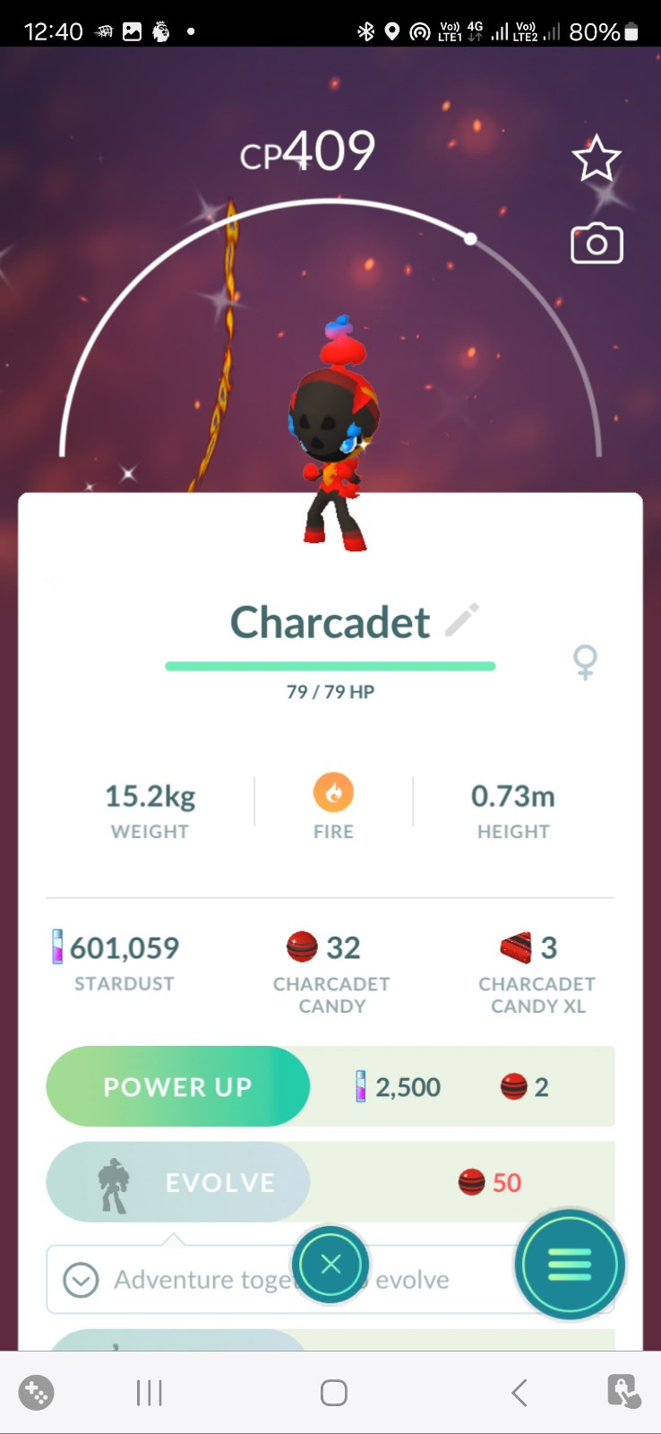 Shiny Charcadet Pokemon Tr@de Go