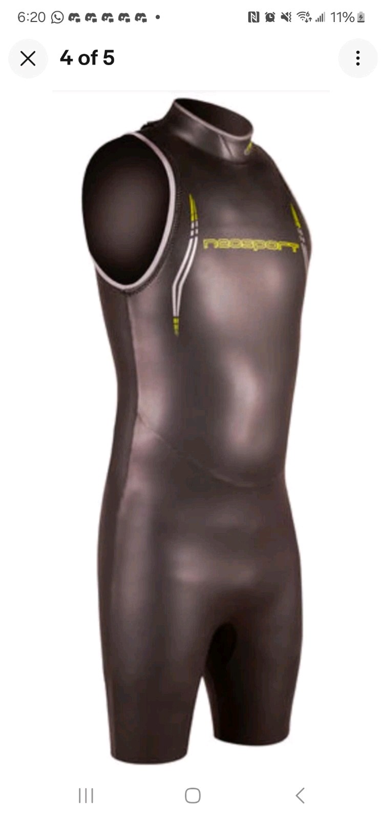 NeoSport Triathlon 5/3mm NRG Men's Sleeveless Short Suit NEW!! Size XS