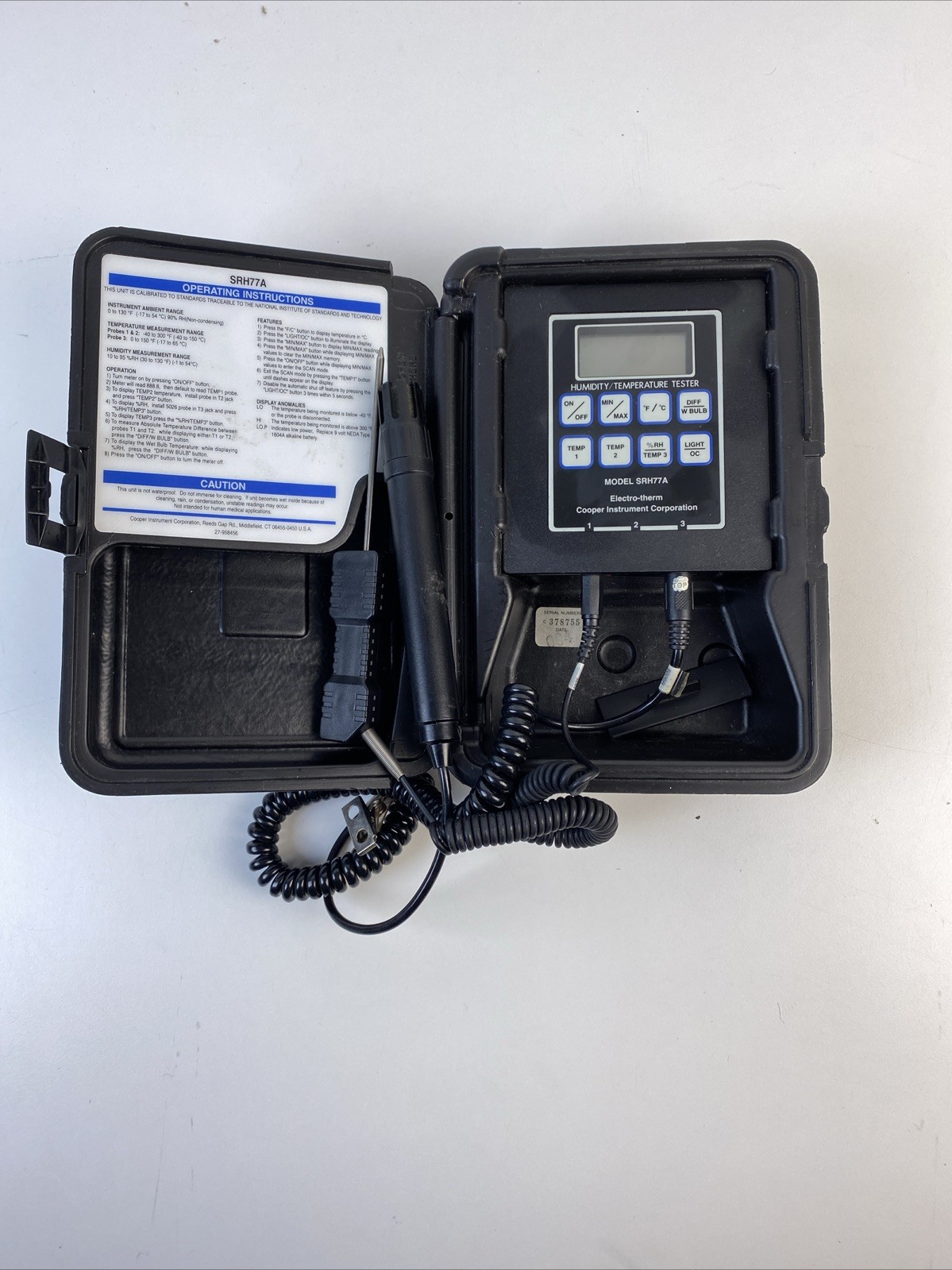 Electro-therm Digital Instrument Temperature/humidity Srh77a