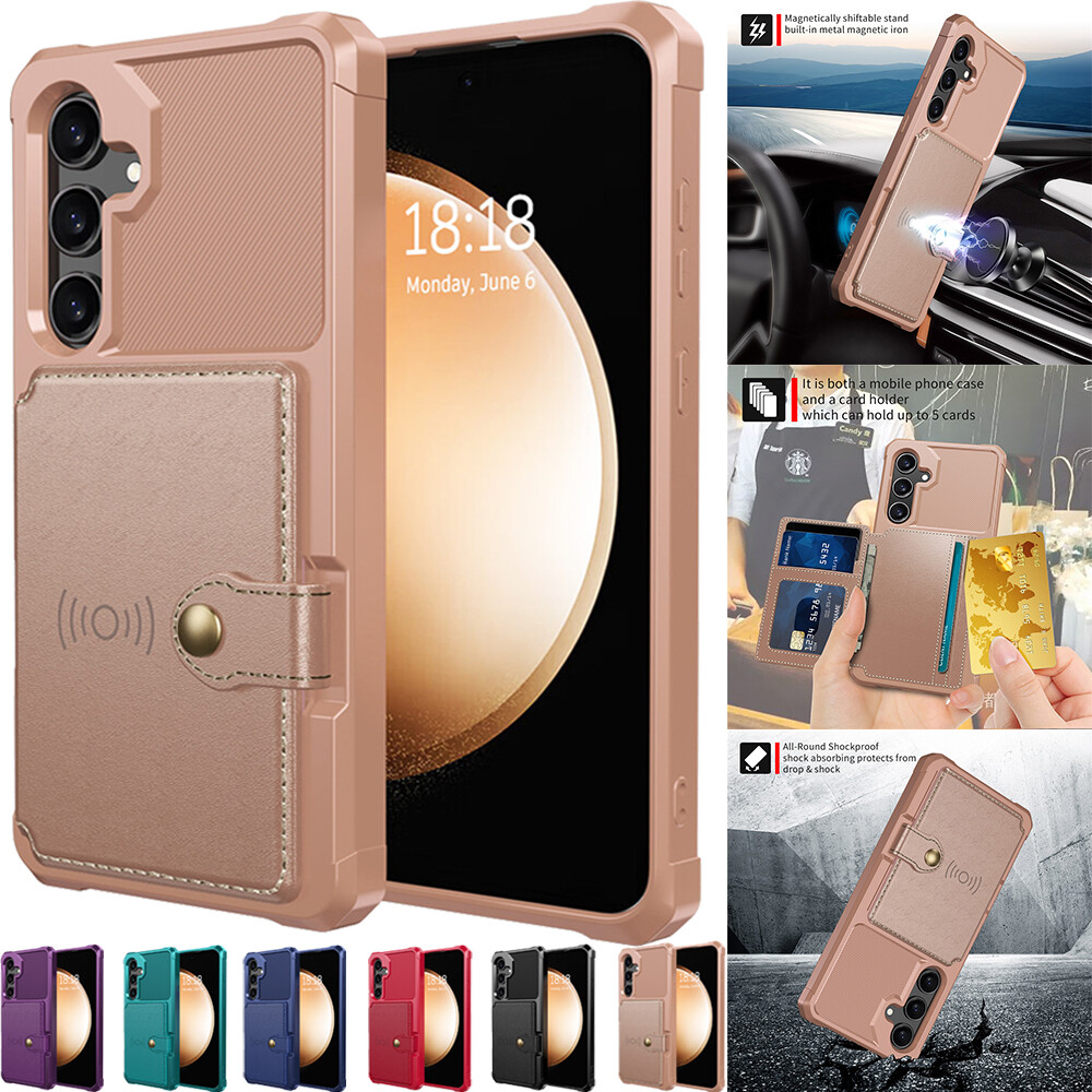 For Samsung Galaxy S24 S23 Plus S22 S21 FE S20 Wallet Card Slot Case