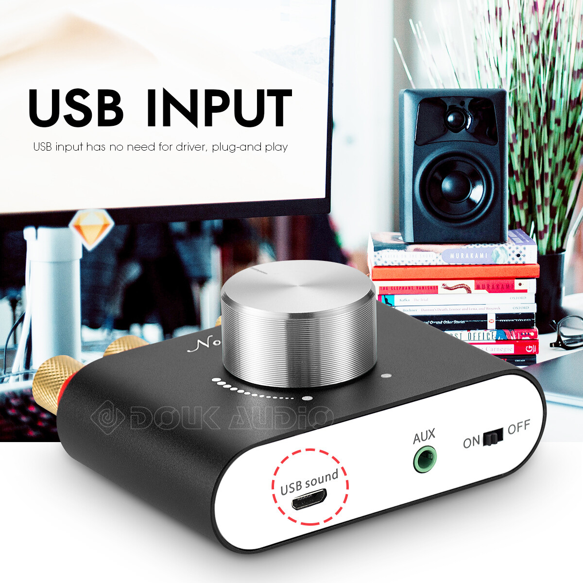 Nobsound 100W Mini Power Amplifier Digital HiFi Amp with USB/AUX/Bluetooth Input