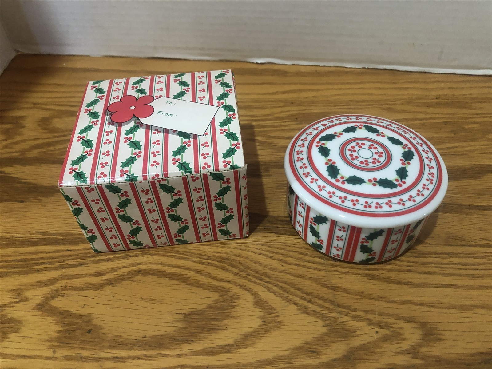 Enesco Designed Giftware Trinket Box Holly
